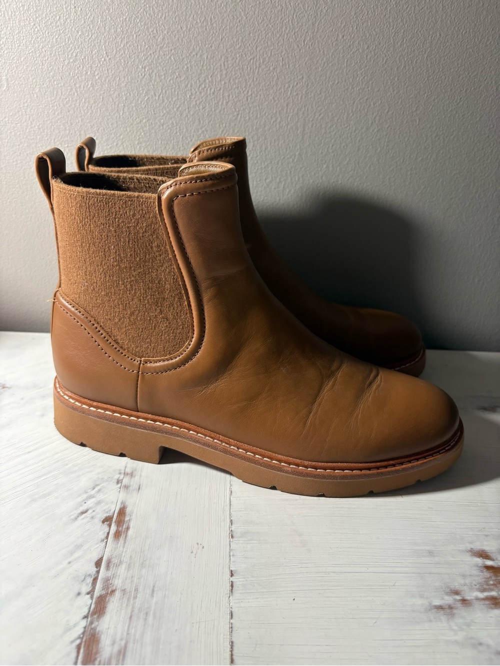 Vince Women's Tan Chelsea Ankle Boots